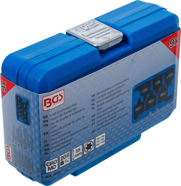 BGS 5055 zestaw nasadek udarowych do bitów, 20 mm (3/4"), profil T (do Torx) T55 - T100, 6 szt.