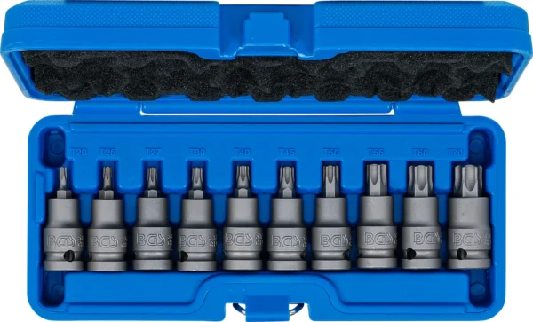 BGS 5097 zestaw nasadek udarowych do bitów, 12,5 mm (1/2"), profil T (do Torx) T20 - T70, 10 szt.