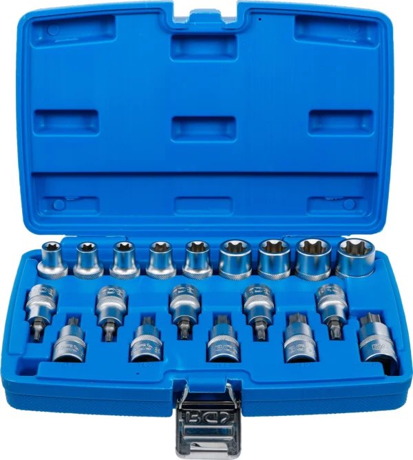 BGS 5100 zestaw nasadek do bitów i do kluczy nasadowych, 12,5 mm (1/2"), profil E / profil T (do Torx), 19 szt.