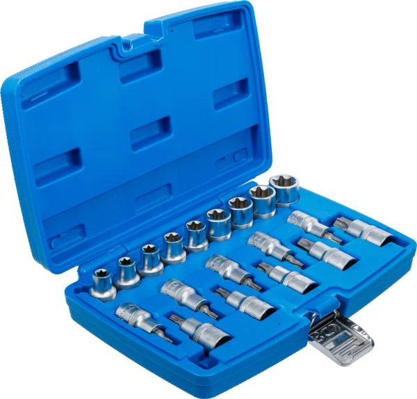 BGS 5100 zestaw nasadek do bitów i do kluczy nasadowych, 12,5 mm (1/2"), profil E / profil T (do Torx), 19 szt.