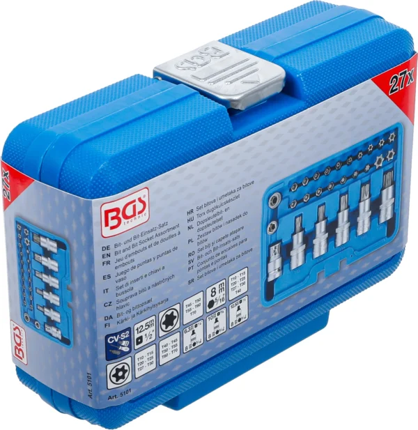 BGS 5101 zestaw bitów i nasadek do bitów, 12,5 mm (1/2"), profil T (do Torx), 27 szt. BGS 5101 zestaw bitów i nasadek do bitów, 12,5 mm (1/2"), profil T (do Torx), 27 szt.