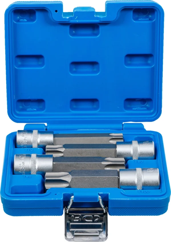 BGS 5103 zestaw nasadek do bitów, 12,5 mm (1/2"), profil T (do Torx) z otworem, 4 szt.