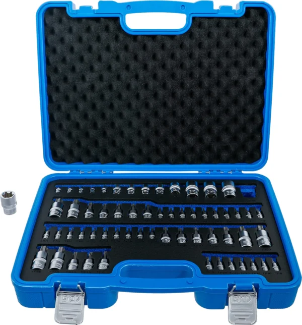 BGS 5135 zestaw nasadek do bitów i kluczy nasadowych, profil E / profil teowy (do Torx) / profil teowy (do Torx) z otworem / profil TP (do Torx Plus), 60 szt BGS 5135 zestaw nasadek do bitów i kluczy nasadowych, profil E / profil teowy (do Torx) / profil teowy (do Torx) z otworem / profil TP (do Torx Plus), 60 szt
