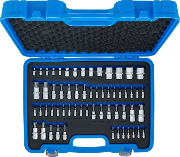 BGS 5135 zestaw nasadek do bitów i kluczy nasadowych, profil E / profil teowy (do Torx) / profil teowy (do Torx) z otworem / profil TP (do Torx Plus), 60 szt BGS 5135 zestaw nasadek do bitów i kluczy nasadowych, profil E / profil teowy (do Torx) / profil teowy (do Torx) z otworem / profil TP (do Torx Plus), 60 szt