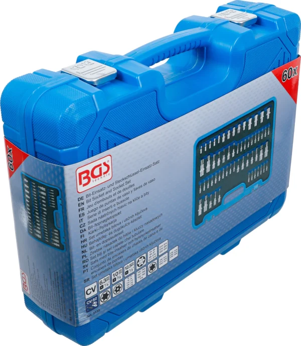 BGS 5135 zestaw nasadek do bitów i kluczy nasadowych, profil E / profil teowy (do Torx) / profil teowy (do Torx) z otworem / profil TP (do Torx Plus), 60 szt BGS 5135 zestaw nasadek do bitów i kluczy nasadowych, profil E / profil teowy (do Torx) / profil teowy (do Torx) z otworem / profil TP (do Torx Plus), 60 szt