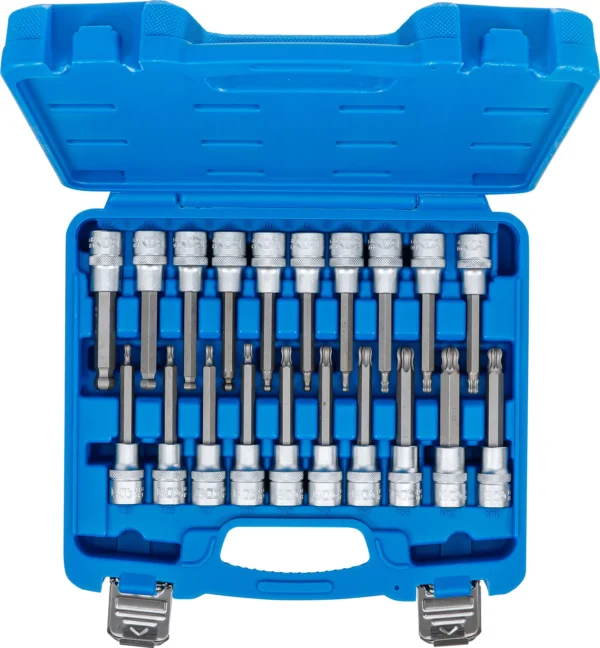 BGS 5170 zestaw nasadek do bitów, 12,5 mm (1/2"), gniazdo sześciokątne, profil T (do Torx), gniazdo wielokątne (do XZN) z łbem kulistym, 20 szt. BGS 5170 zestaw nasadek do bitów, 12,5 mm (1/2"), gniazdo sześciokątne, profil T (do Torx), gniazdo wielokątne (do XZN) z łbem kulistym, 20 szt.