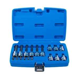 BGS 5174 zestaw nasadek do bitów, 6,3 mm (1/4") / 12,5 mm (1/2"), profil T (do Torx) z otworem, 18 szt.