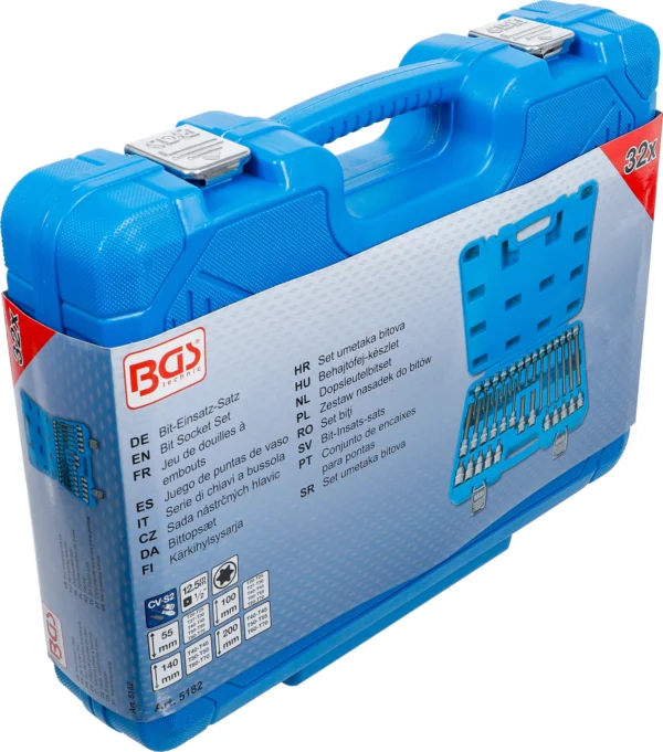 BGS 5182 zestaw nasadek do bitów, 12,5 mm (1/2"), profil T (do Torx), 32 szt.