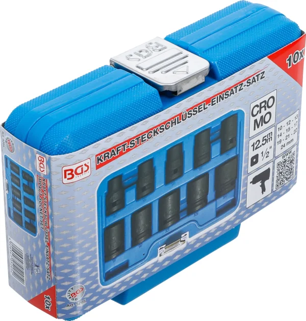 BGS 5205 zestaw nasadek udarowych sześciokątnych, 12,5 mm (1/2"), 10–24 mm, 10 szt.