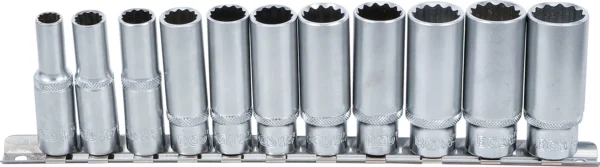 BGS 5252 zestaw nasadek dwunastokątnych, głębokich, 10 mm (3/8"), 8–19 mm, 11 szt.