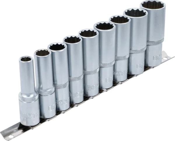 BGS 5253 zestaw nasadek dwunastokątnych, głębokich, 12,5 mm (1/2"), 10–24 mm, 9 szt.