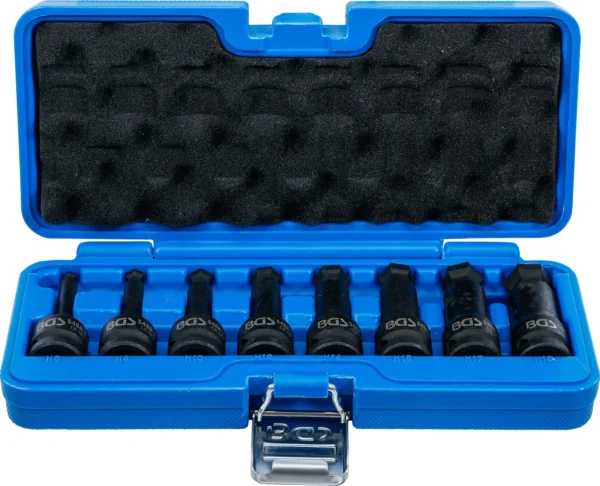 BGS 5488 zestaw nasadek udarowych do bitów, długość 75 mm, 12,5 mm (1/2"), gniazdo sześciokątne z głowicą kulkową 6–19 mm, 8 szt.