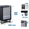 BGS 6060 wózek warsztatowy, 7 szuflad, ze 246 narzędziami