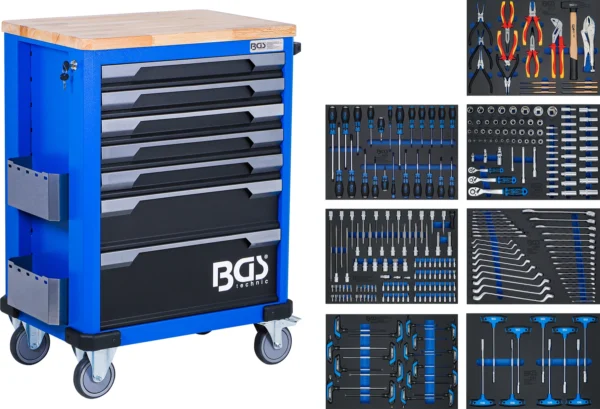 BGS 6067 wózek warsztatowy, 7 szuflad, ze 286 narzędziami