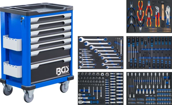 BGS 6068 wózek warsztatowy, 7 szuflad, ze 246 narzędziami
