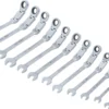 BGS 6180 zestaw kluczy płasko-oczkowych z grzechotką o podwójnym przegubie, łamany, 8–19 mm, 12 szt.