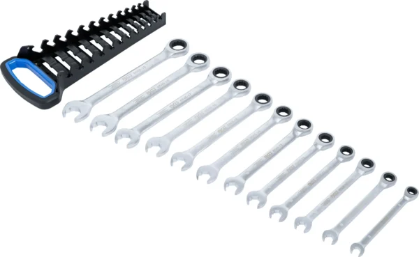 BGS 6545 zestaw kluczy oczkowych z grzechotką, 8–19 mm, 12 szt.