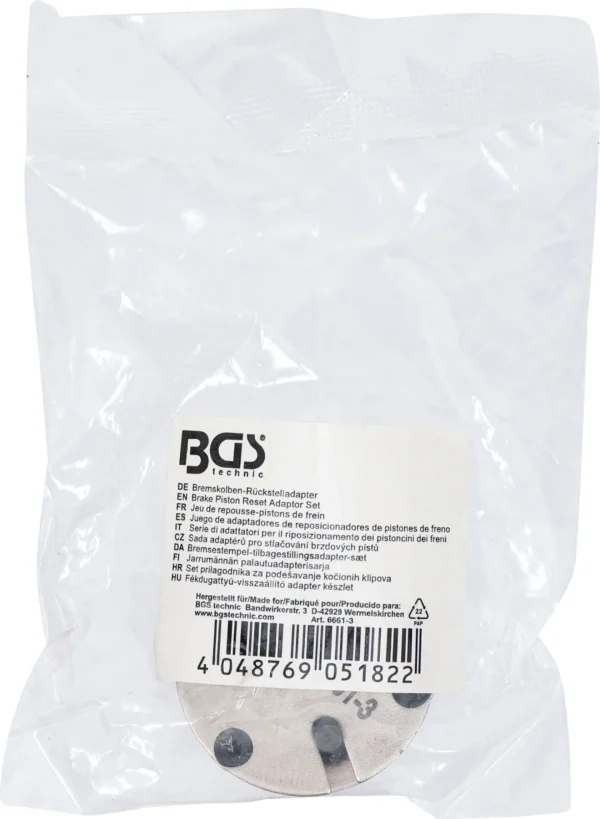 BGS 6661-3 zestaw adapterów do wciskania tłoczków hamulcowych, uniwersalny, z 3 sztyftami
