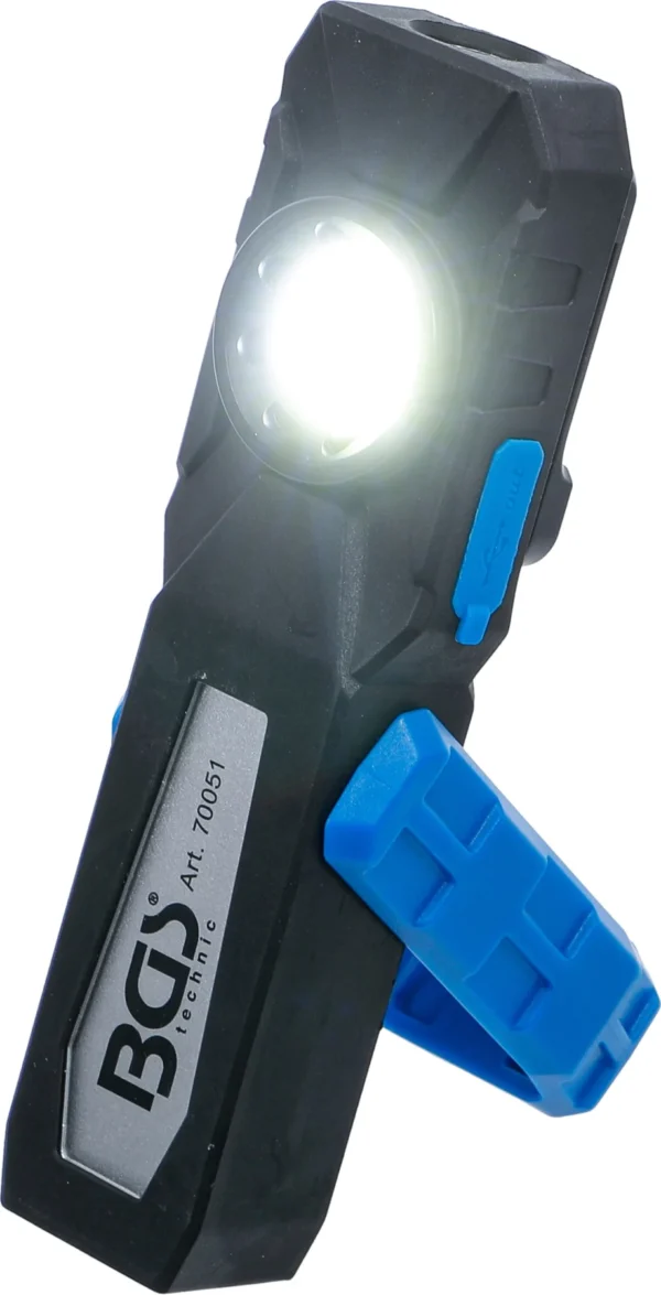BGS 70051 lampa warsztatowa COB LED z magnesem i hakiem, składana