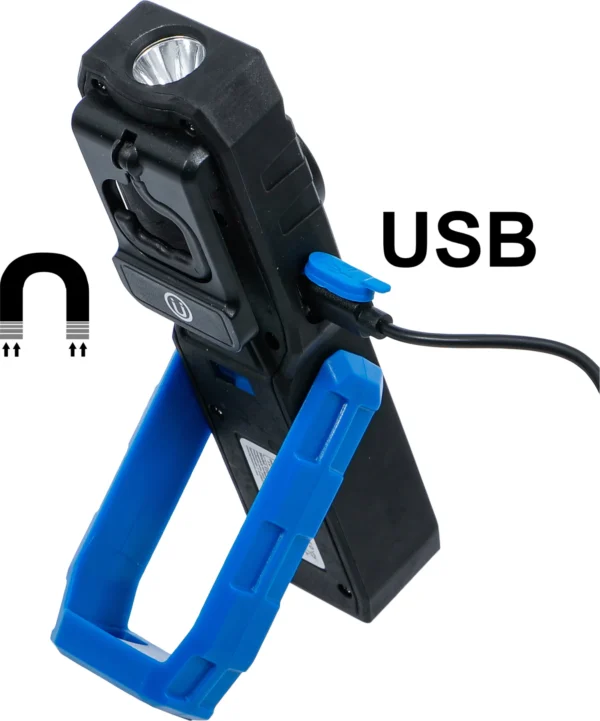 BGS 70051 lampa warsztatowa COB LED z magnesem i hakiem, składana