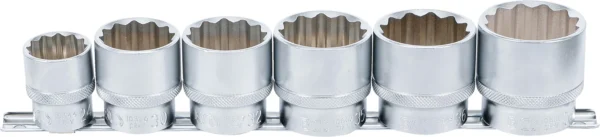 BGS 70102 zestaw nasadek, dwunastokątnych, 12,5 mm (1/2"), 24–38 mm, 6 szt.