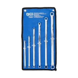 BGS 70331 zestaw kluczy oczkowych dwustronnych z profilami E, długie, E6 x E7–E22 x E24, 6 szt.
