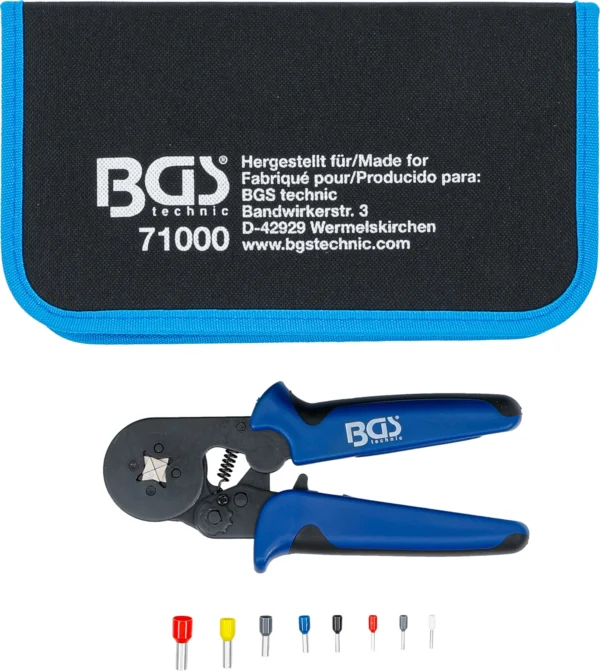 BGS 71000 szczypce do zaciskania końcówek kablowych 0,25–10 mm², do końcówek kablowych 0,5–10 mm²