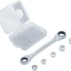 BGS 71016 klucz oczkowy z grzechotką z zestawem adapterów, 8–19 mm, 6 szt.
