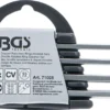 BGS 71028 zestaw dwustronnych kluczy oczkowych z grzechotką, łamany, z główkami oczkowymi o profilu E, E6–E24, 4 szt.