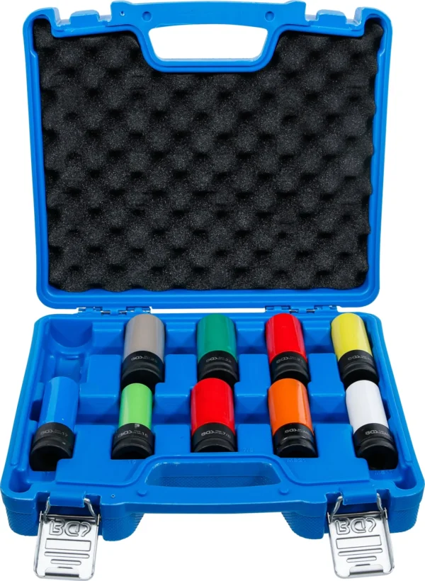 BGS 7311 zestaw ochronnych nasadek udarowych, 12,5 mm (1/2"), 15–24 mm i specjalne śruby do kół, 10 szt.