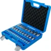 BGS 74258 zestaw nasadek do bitów, 6,3 mm (1/4") / 10 mm (3/8") / 12,5 mm (1/2"), gniazdo sześciokątne 2–19 mm / 1/4–9/16", Wymiary metryczne i calowe, 32 szt.