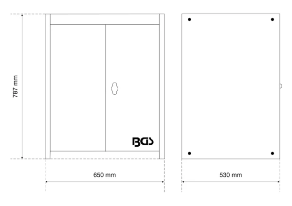BGS 80201 szafka warsztatowa, 2 drzwi, 1 półka BGS 80201 szafka warsztatowa, 2 drzwi, 1 półka