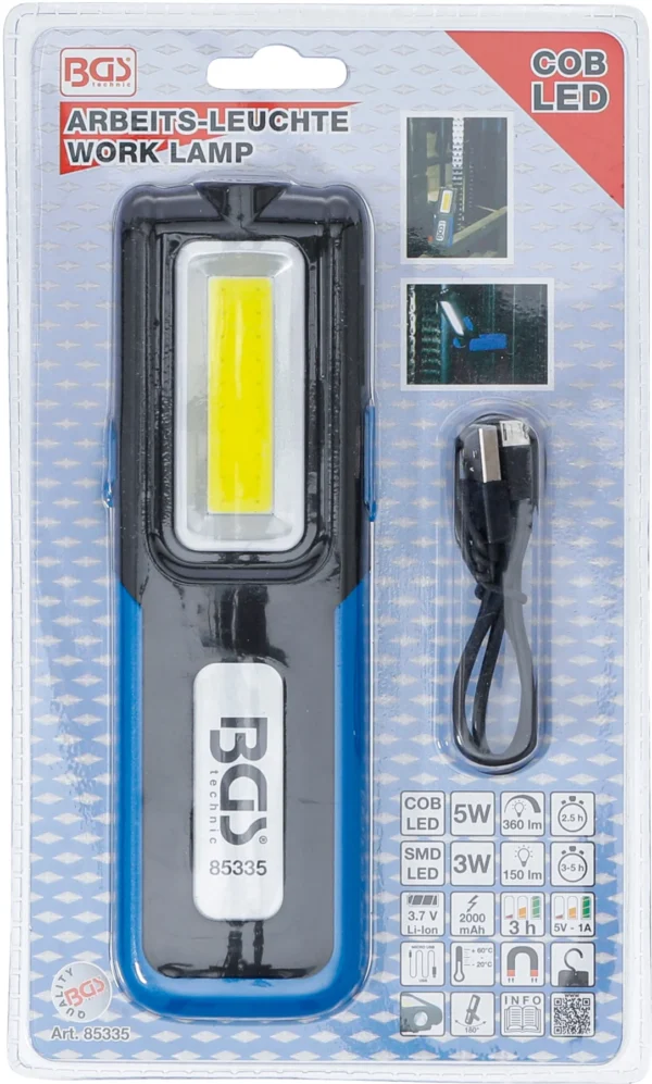 BGS 85335 lampa robocza COB-LED, składana