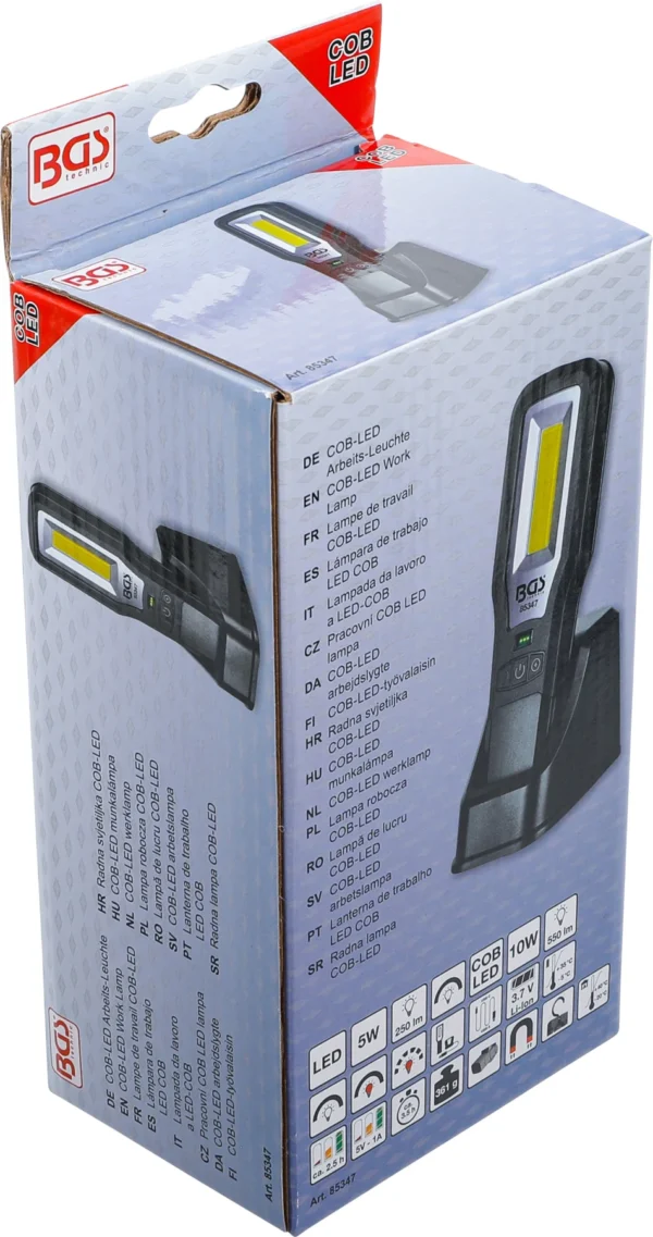 BGS 85347 lampa robocza COB-LED, składana, ze stacją ładowania