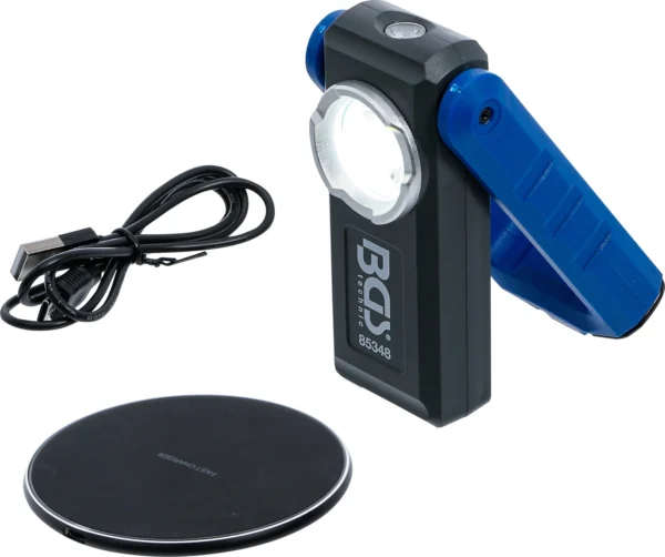 BGS 85348 lampa warsztatowa COB LED z magnesem i hakiem, składana, z funkcją ładowania indukcyjnego