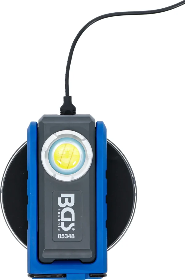 BGS 85348 lampa warsztatowa COB LED z magnesem i hakiem, składana, z funkcją ładowania indukcyjnego