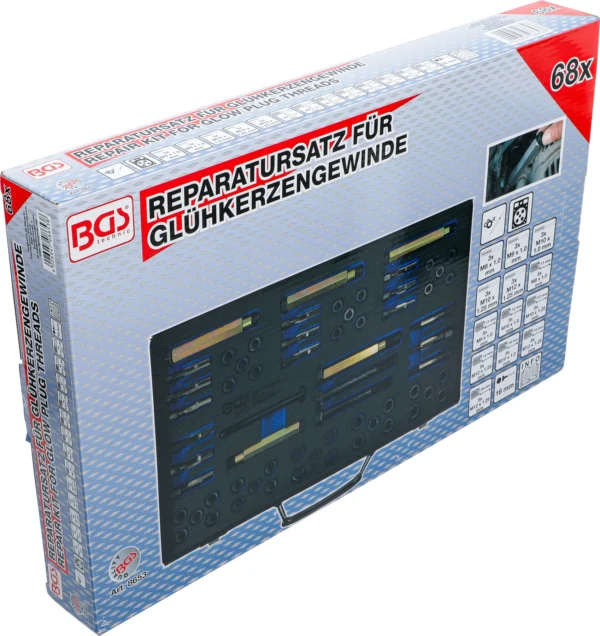BGS 8653 zestaw do naprawy gwintów świec żarowych, M8–M9–M10 - M12