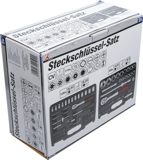 BGS 9192 zestaw kluczy nasadowych, napęd 6,3 mm (1/4") + 12,5 mm (1/2"), calowe, 174 szt.
