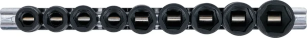 BGS 9551 zestaw nasadek udarowych sześciokątnych, płaskich, 12,5 mm (1/2"), 13–24 mm, 9 szt.