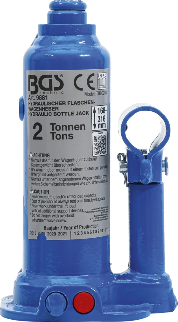 BGS 9881 hydrauliczny podnośnik samochodowy butelkowy, 2 t