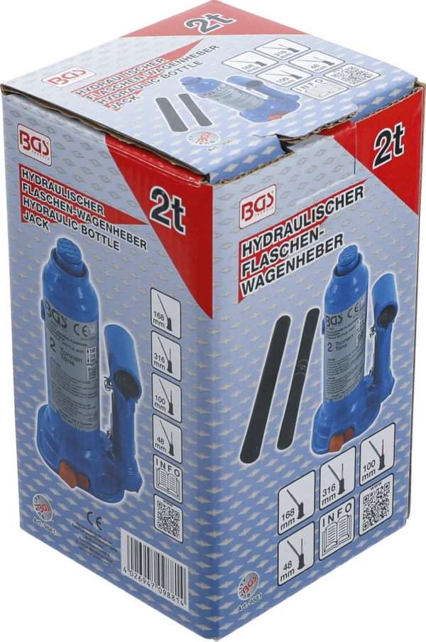 BGS 9881 hydrauliczny podnośnik samochodowy butelkowy, 2 t