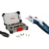 Bosch 061599766R aktualne zdjęcie powiększone Bosch 061599766R zestaw bitów precyzyjnych 42 elementy i nóż z ostrzem chowanym
