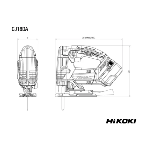 HiKOKI CJ18DA wyrzynarka 18 V 135 mm HSC bez akumulatora