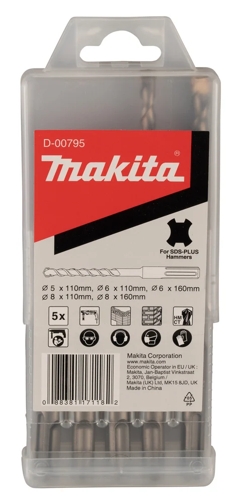 Makita D-00795 zest.wiert.sds-plus 5szt. / D-00795 Makita D-00795 zest.wiert.sds-plus 5szt. / D-00795