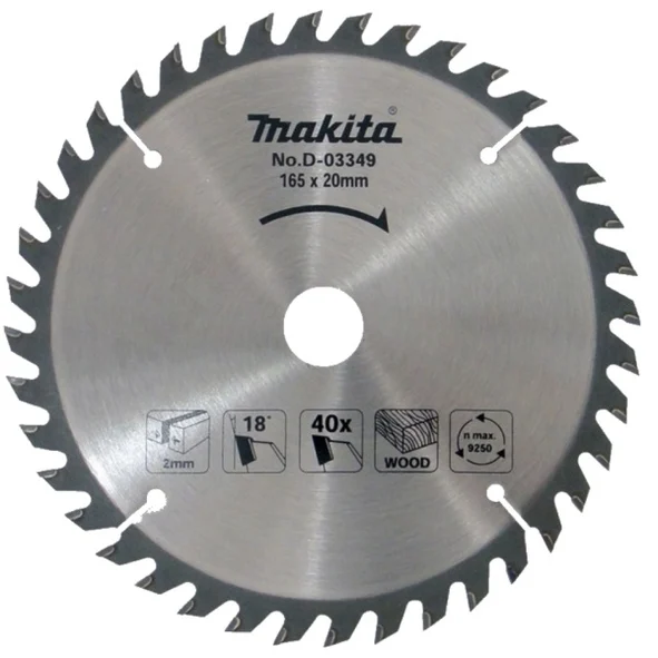 Makita D-03349 tarcza do drewna 165 × 20 mm, 40 zębów Makita D-03349 tarcza do drewna 165 × 20 mm, 40 zębów