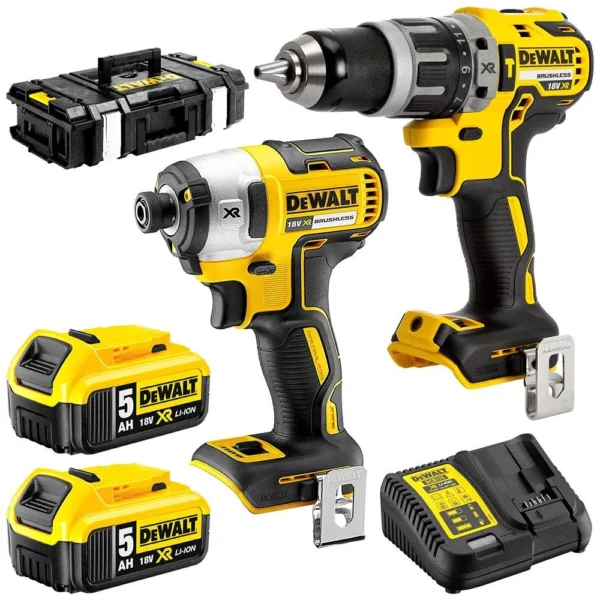 DeWALT DCK266P2 zestaw 18 V XR: DCD796 + DCF887, 2×5,0 Ah, TSTAK