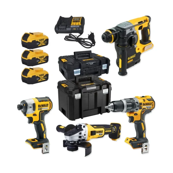 DeWALT DCK422P3T-QW zestaw 4 elektronarzędzi XR 18V, 3 × 5,0 Ah, 2 × TSTAK