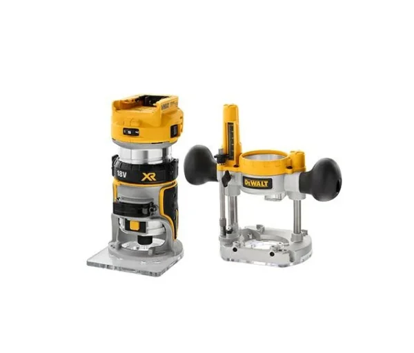 DEWALT DCW604N-XJ frezarka akumulatorowa 18 V XR 8 mm z 2 podstawami