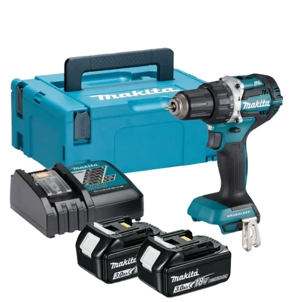 Makita DDF484RFJ wiertarko-wkrętarka akumulatorowa BLDC 18 V 2×3,0 Ah Li-ion
