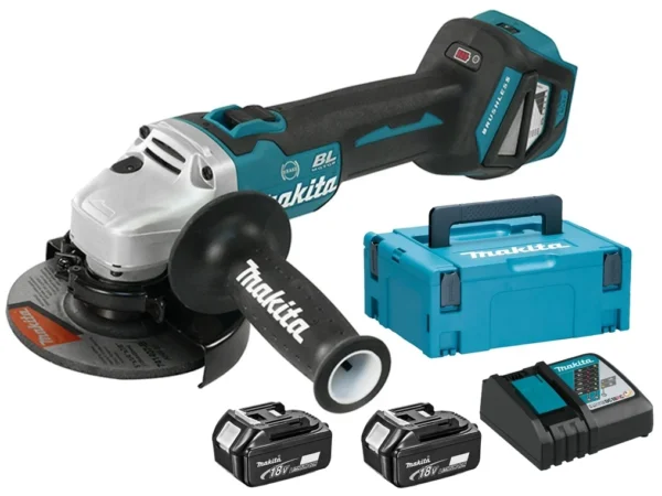 Makita DGA513RTJ szlifierka kątowa 125 mm 18 V BL 2×5,0 Ah MAKPAC